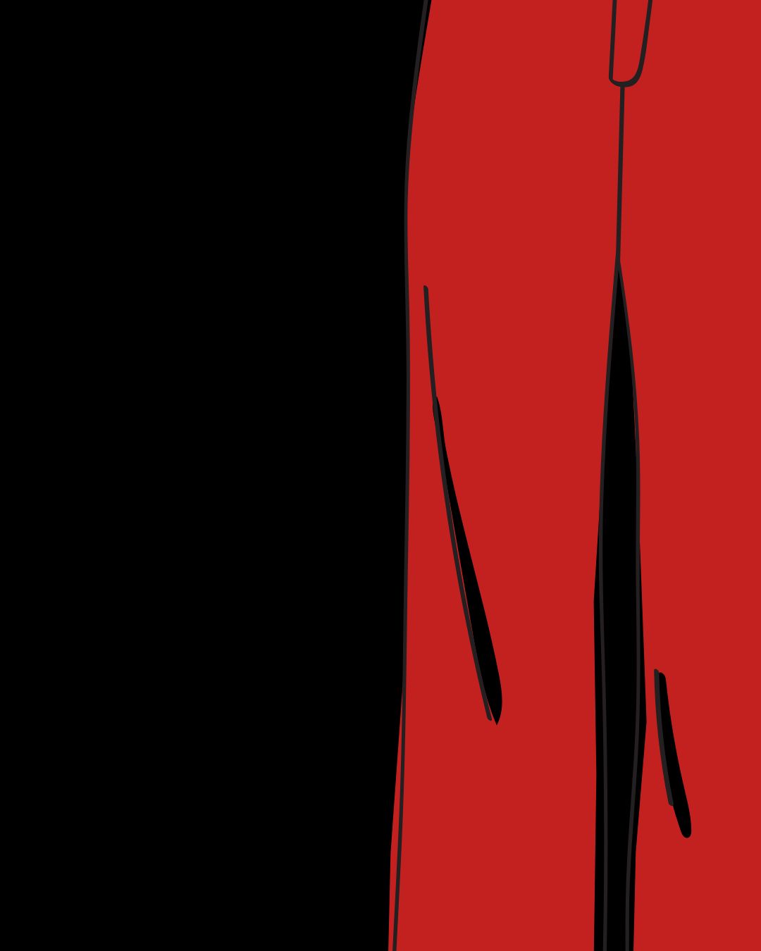 Der mittlere Teil der Bildserie mit roter Hose