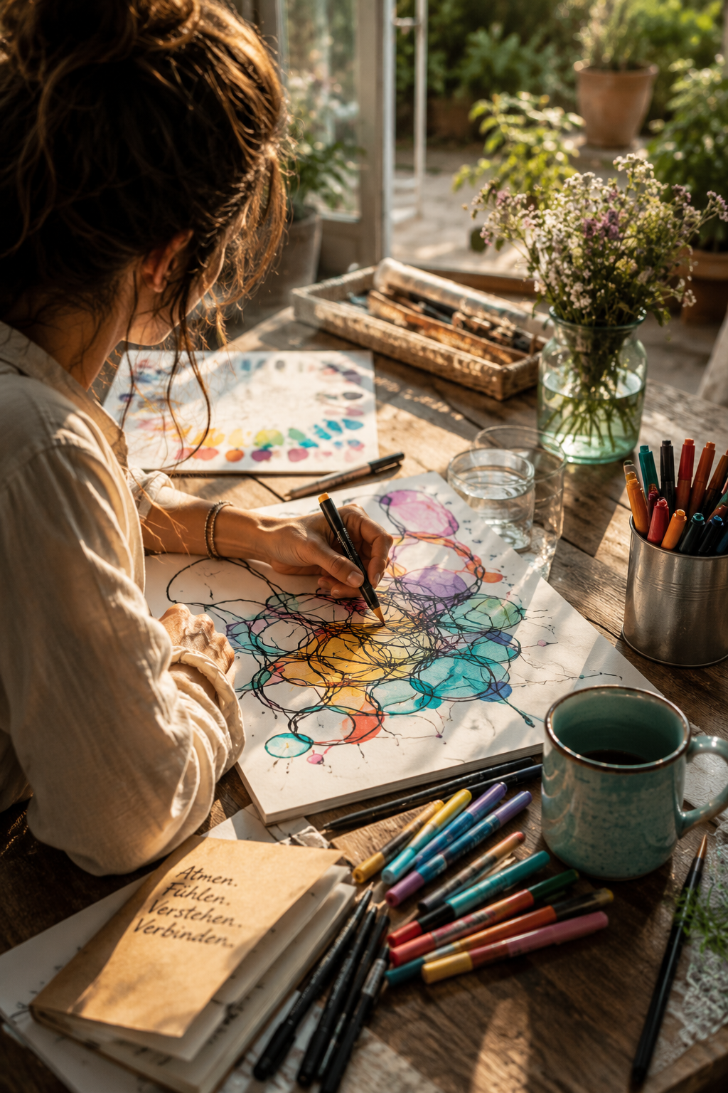 Bunte Neurographik als kreativer Bonus des Liebescodes